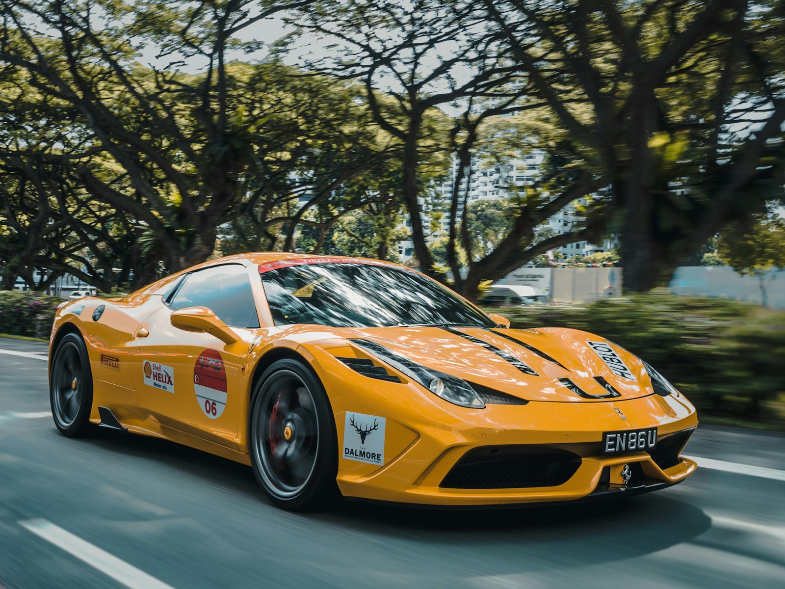 Detailed yellow sports car